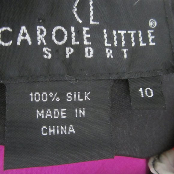 Carole Little 10 LS Colorblock Floral Silk Shirt - Picture 3 of 12